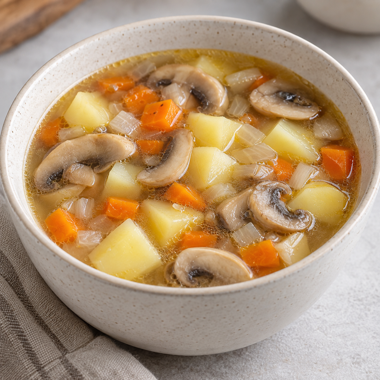 Картофельный суп с грибами