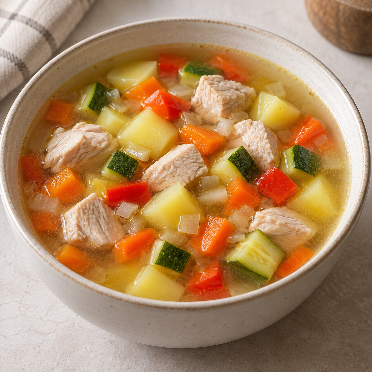 Суп с индейкой и овощами